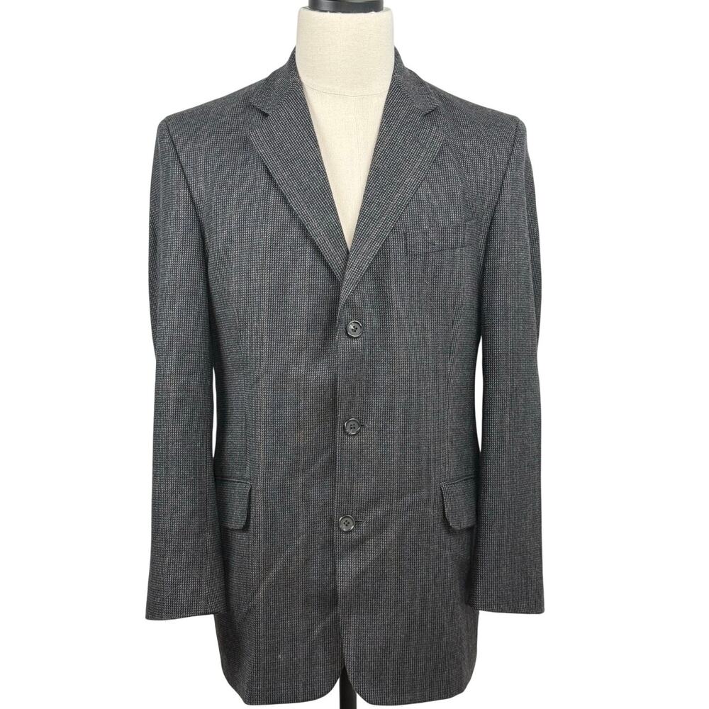 Vintage 90s Stafford Men's Gray Wool 3 Button Blazer Sport Coat 38R